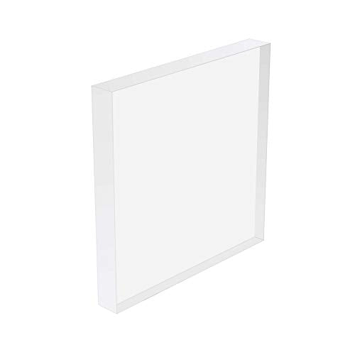 Clear Acrylic Display Block – Solid Polished Plexiglass Riser for Jewelry, Figurines, Retail Showcase & Home Decor – Sturdy Acrylic Cube Stand (8" x 8" x 1") - size: 8" x 8" x 1"