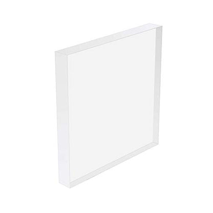 Clear Acrylic Display Block – Solid Polished Plexiglass Riser for Jewelry, Figurines, Retail Showcase & Home Decor – Sturdy Acrylic Cube Stand (8" x 8" x 1") - size: 8" x 8" x 1"