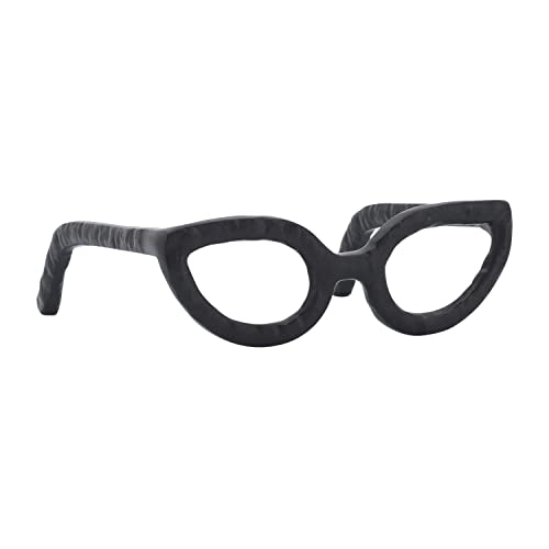 Modern Decorative Glasses Sculpture Figurine for Office Shelf Decor - Home and Bathroom Accent for Desk Display - Living Room Ornament Statue for Coffee Table Styling in Spaces - 3", Black - color: Black Cateye