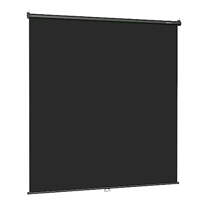 RAUBAY Retractable Pull Down Black Screen Backdrop - 78.7" x 86.6" Collapsible Wall-Mount Background for Professional Video Production, Photography, TikTok and Video Conferencing - color: Black, size: Wider(78.7 x 86.6in)