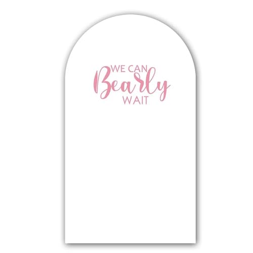 We Can Bearly Wait Theme Arch Backdrop Stand Covers for Parties Supplies White Arched Stretchy Fabric Cover Birthday Party Favors Decorations (2.2x5FT) - color: Kp-gx-2358, size: 2.2ftx5ft (Only Cover)