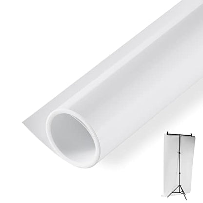 Meking 47.25X78.74 Inch PVC Backdrop Matte&Smooth PVC Background White Background Backdrop Paper for Product Video Photography Photo Studio - color: 47.25x78.74in White