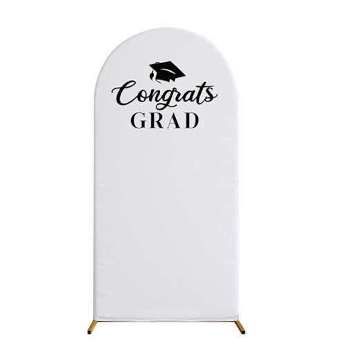 Graduation Decorations 2026，6.6 Ft Graduation Backdrop Kit，Graduation Photo Backdrop for College High School Yard Garden （Include Arch Stand and Cover）