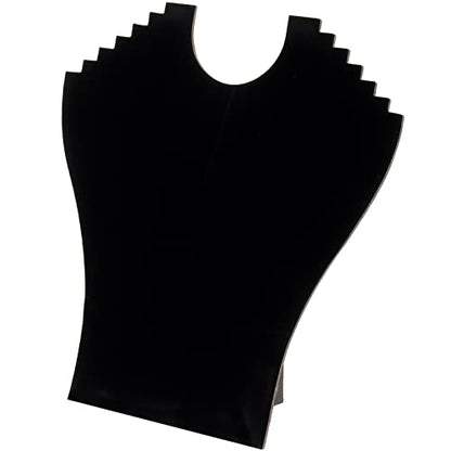 MOUYAT 10 Pack Black Necklace Display, 9.6 x 9.2 Inch Velvet Necklace Display Holder with Reinforced Bracket, Necklace Display Stands For Selling, Jewelry Organization