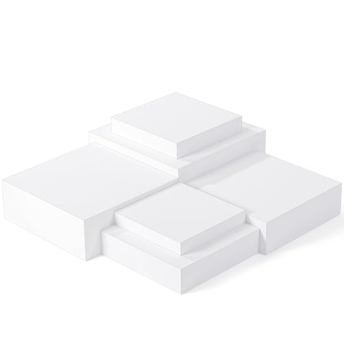 Geelin 6 Pack Acrylic Risers for Display Acrylic Cube Boxes Risers Display Stands with Hollow Bottoms Decorative Stand for Jewelry Candy Table Decor 6 Sizes(White,10 to 15 Inch,Square) - color: White, size: 10 to 15 Inch