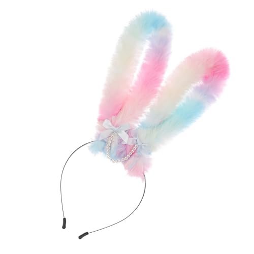 Easter Rabbits Ears Hairband Photo Props Easter Hair Hoop Hairband Party Headpiece Fun Headbands for Music Festival(Pink)