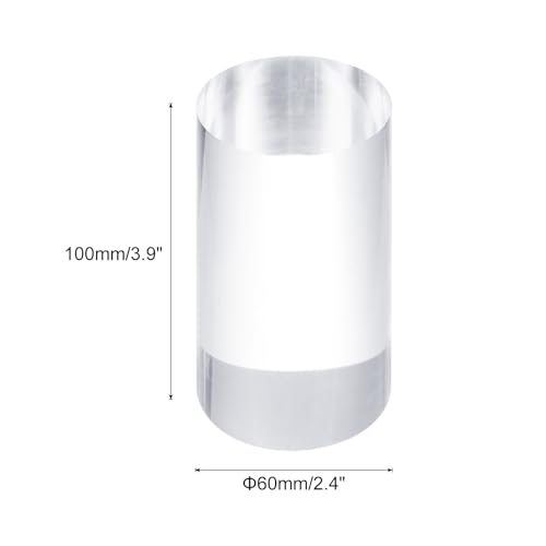 uxcell Acrylic Cylinder Display Blocks, 60 x 100 mm/2.4" x 3.9" Clear Jewelry Display Base Polished Cube Riser Stand Display Holder Base for Ring Jewelry Cosmetics Crafts - size: 60 x 100mm