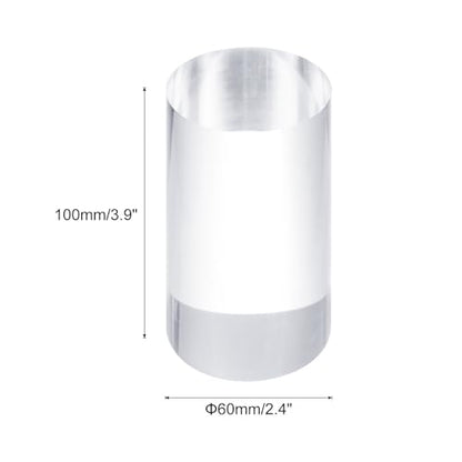 uxcell Acrylic Cylinder Display Blocks, 60 x 100 mm/2.4" x 3.9" Clear Jewelry Display Base Polished Cube Riser Stand Display Holder Base for Ring Jewelry Cosmetics Crafts - size: 60 x 100mm