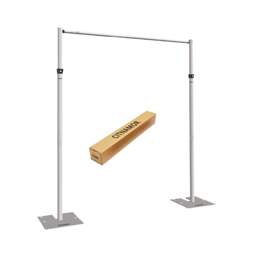 Pipe and Drape Adjustable Uprights, Crossbars,Bases & Hangers - Drape Systems for Backdrops, Trade Shows, Events, Photo Booths and Decorations by CITNAMOR (14' Tall x 10' Wide Kit) - size: 14' Tall X 10' Wide Kit