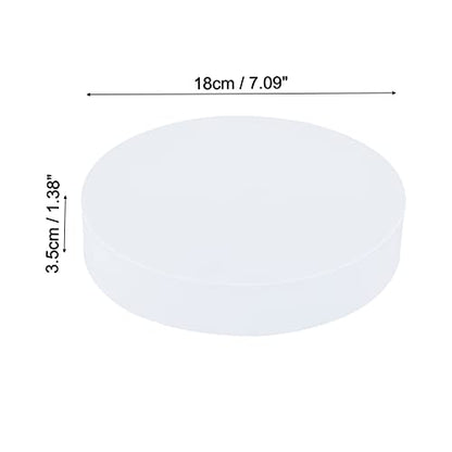 PATIKIL 7.1x1.4 Round Photography Background Props, Hard Foam Photo Props Geometric Cube for Photo Shoot Makeup Tools, Perfume, Decoration, White - size: 7.1x1.4"