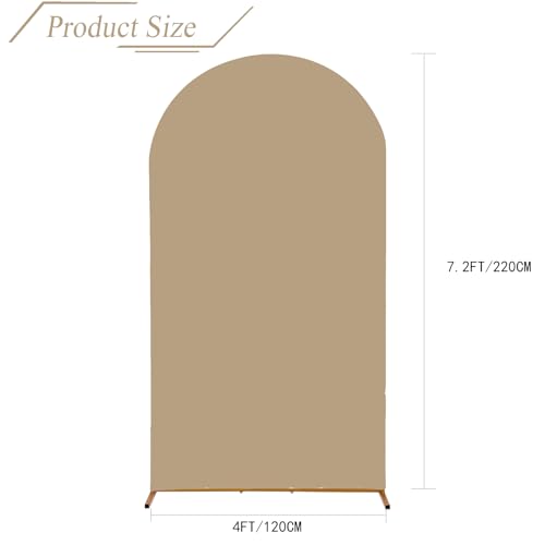 bricia Wedding Arch Backdrop Stand Cover, 7.2FT Double Sided Stretchy Arch Cover Fitted Wedding Birthday Party Banquet Decoration (Champagne 86.4''Lx48''W) - color: Champagne, size: 7.2FT