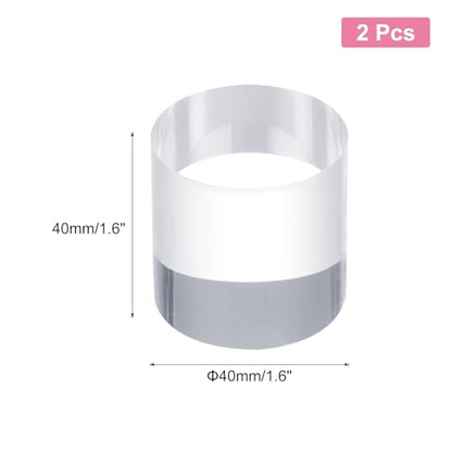 uxcell 2pcs Acrylic Cylinder Display Blocks, 40 x 40 mm/1.6" x 1.6" Clear Jewelry Display Base Polished Cube Riser Stand Display Holder Base for Bracelet Jewelry Cosmetics Crafts - size: 40 x 40mm