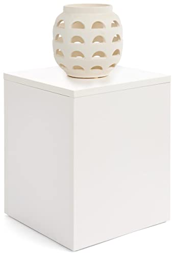Displays2go White Merchandise Display Cube, 16 Inch Tall – White (WDCUBEWHT1) - color: White, size: 16"H