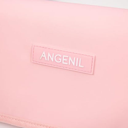 ANGENIL Large Capacity Heat Mat Hot Hair Iron Tools Travel Bag, 2 in 1 Portable Organizer Bags with Large Heat Resistant Mat for Hair Straighteners, Curling Irons, Hot Air Brushes, Travel Essentials - color: Blush