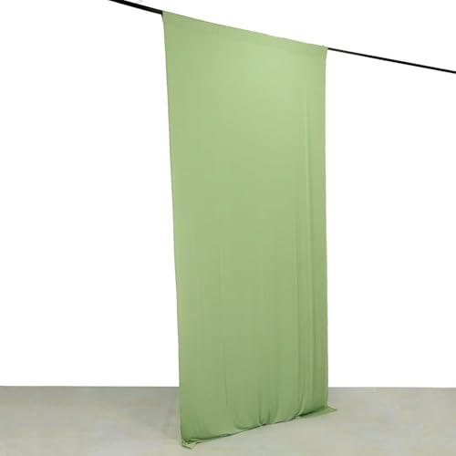 Efavormart 5ft x 10ft Sage Green 4-Way Stretch Spandex Backdrop Curtain, Wrinkle-Free Opaque Stage Panel for Botanical Events and Organic Modern Decor - color: Sage Green, size: 5ftx10ft