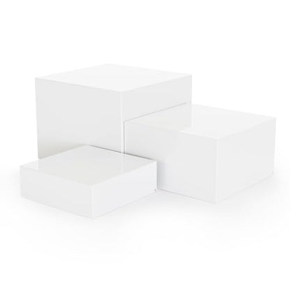 Metal Display Stands for Buffet Table - Black & White Cake Risers, Cupcake Stand for Wedding, Party, Catering Supplies, Elegant Food Risers for Display - color: White