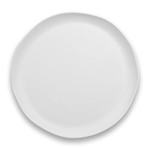 Matte Craft Coupe Round Platter, 14 x 1”, Pure Melamine, Indoor/Outdoor, White