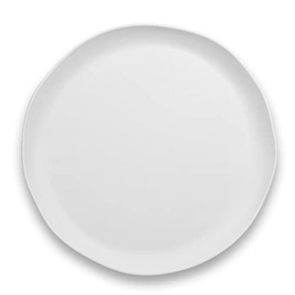 Matte Craft Coupe Round Platter, 14 x 1”, Pure Melamine, Indoor/Outdoor, White