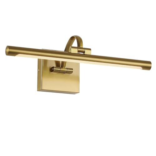DESOOP Brass Picture Lights for Wall Hard-Wired LED Picture Lighting Dimmable Art Light Gallery Lighting for Wall Portraits Artwork 15.75 inch 7W Warm White - color: Hard-Wired Brass, size: Dimmable 15.75inch
