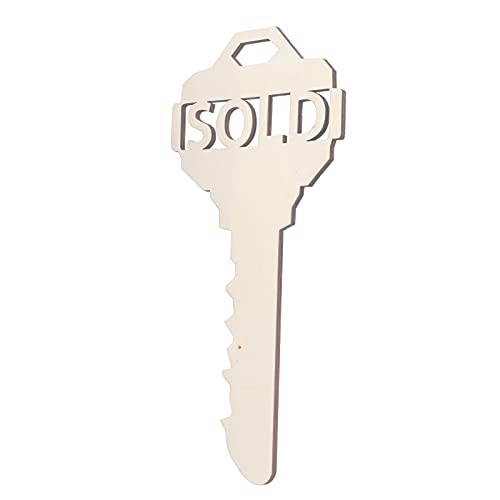Wooden Key Shaped Pendant, 40x19cm, DIY Photo Props for Home and Outdoor Decor, Ideal for Wedding and Birthday Party