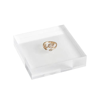 Transparent jewelry risers for selling, Acrylic risers for earring display, clear block ring riser tray for online business Photography【3.15 L x3.15 W x0.79 H inch】 - size: 3.15 L x3.15 W x0.79 H inch