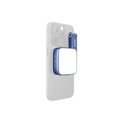 Amaran Go Magnetic Selfie Phone Light, Compatible with MagSafe & Qi2 Magnets, Dual LED Light Source with Adjustable Mirror Light & CCT (2700K-6500K), for Selfies, Makeup, & Content Creation (Blue) - color: Blue