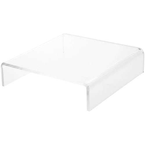 Plymor Clear Acrylic Short Square Display Riser, 2" H x 8" W x 8" D (1/4" thick), Pack of 2 - size: 2" x 8" x 8"