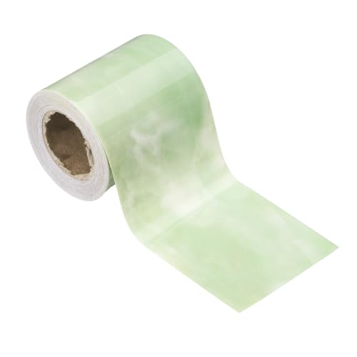 HARFINGTON Wood Grain Wallpaper Border 2" x 16.4ft PVC Self-Adhesive Textured Frame Sticker Waterproof Wall Decorative Wallpaper for Floor Door Table Cabinets Desk, Agate Green - color: Agate Green, size: 2" x 16.4ft