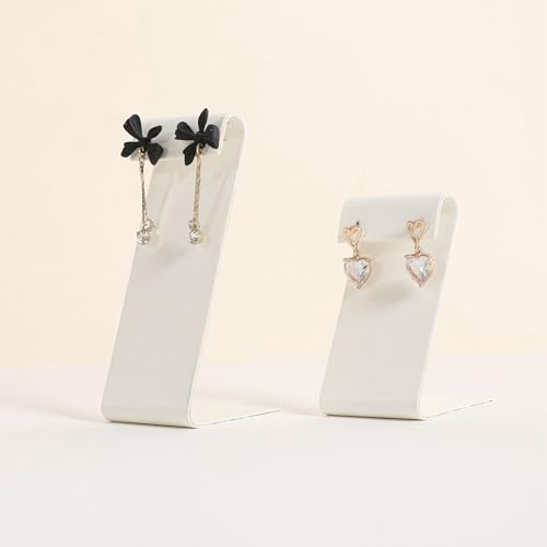 White earring holder for girls, Leather earring display stand for selling, Jewelry earring hanger for boutique store【White-Earring stand-2pcs】