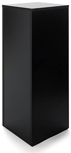 Displays2go Black Display Pedestal Stand, 36" Tall Portable Gallery & Art Pedestal for Retail, Exhibits & Museums (WDCUBEBLK3) - color: Black, size: 36"H