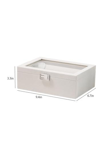 Bracelet Holder Organizer Box, Jewelry Storage Case with 2 Rods, Bangle Watch Display Tray for Women Girls (Beige) - color: Beige