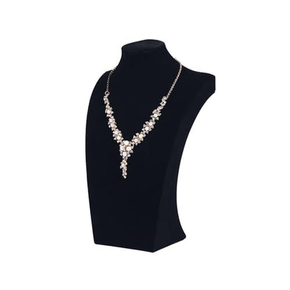 Necklace Bust Display Stand, Black Velvet Necklace Display Holder, Jewelry Necklace Organizer Rack for Home Use or Shop Show (9" Height) - color: Black Velvet, size: 9" Height (1pc)