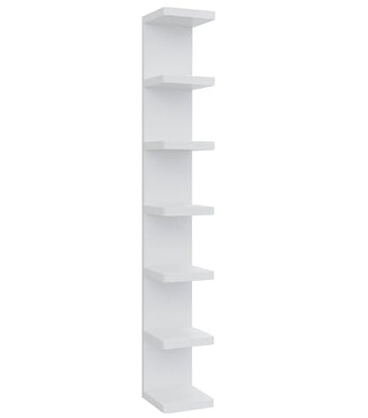 LitaEther Versatile 7 Tier Wall Shelf Unit,White Lack Wall Shelf,Display Floating Shelf with Round Edge - color: White, size: 7 tier