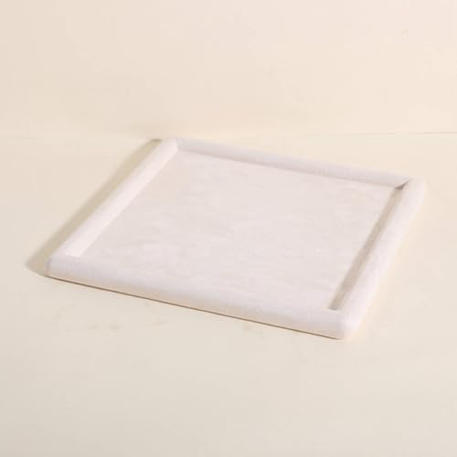 Jewelry storage organizer plate, Square velvet Jewerly display tray, Empty Jewelry showcase tray for Necklace Bracelet Ring Earring display stand holder (Beige-Large, 9.8 x 9.8 in) - color: Beige, size: 9.8" x 9.8"
