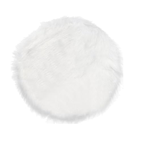 1Pc Round Shaped Long Plush Nail Background Mat Nail Art Table Mat Nail Photo Props Background Mat Jewelry Display Pad for Photography, Jewelry, Nail Art, Product Display, Home Decor, White