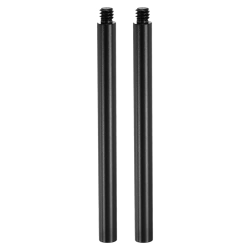 PATIKIL 4" Metal Extension Rod, 2 Pcs 1/4"-20 Female to Male Thread 0.31" Aluminum Alloy Lightweight Stabilizer Accessory Mount Tripod Extender Tube for Tripod DSLR Action Cameras, Black - color: Black, size: 1/4"-20, 4" Length, 0.31" Rod