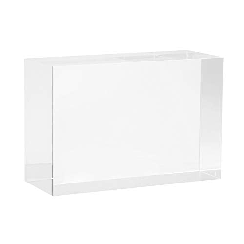 Clear Solid Acrylic Block - 6" x 4" x 2.36" All Diamond Polished Rectangle Clear Acrylic Cube for Display - Plexiglass Lucite Jewellery Block