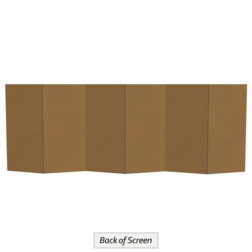 3 ft. Short White Temporary Cardboard Folding Screen - 6 Panels - size: 3 ft Short - 6 Panel