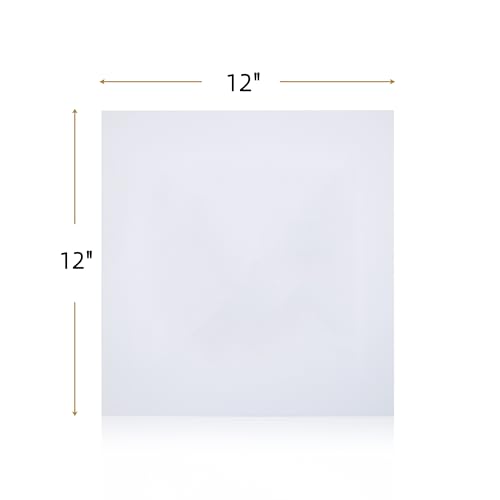 Falling in Art 50 Pack Acid-Free Mat Boards - 12x12 Uncut White Backing Boards, 4 - Ply Thickness Backer Boards for Photos, Pictures, Frames, Artworks and Prints - size: 12*12-50 Pack