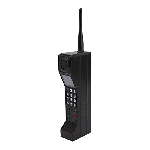 Retro Brick Cell Phone Ornament, 90s Phone Prop Old Fashioned Portable Shooting Props Vintage Brick Decor Iron Vivid Cellphone Model for Photography Movie Scene Home Desktop Decoration(Black) - color: Black