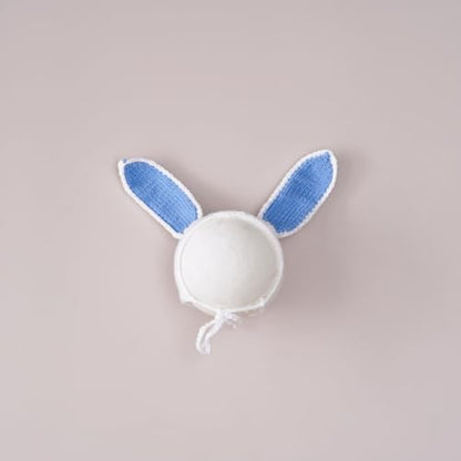 Newborn Baby Bunny Rabbit Crochet Knitted Photography Props Newborn Baby Outfits Diaper Costume - color: Light Blue
