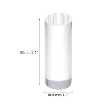 uxcell Acrylic Cylinder Display Blocks, 30 x 80 mm/1.2" x 3.1" Clear Jewelry Display Base Polished Cube Riser Stand Display Holder Base for Ring Jewelry Cosmetics Crafts - size: 30 x 80mm