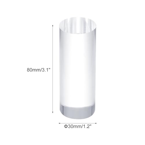 uxcell Acrylic Cylinder Display Blocks, 30 x 80 mm/1.2" x 3.1" Clear Jewelry Display Base Polished Cube Riser Stand Display Holder Base for Ring Jewelry Cosmetics Crafts - size: 30 x 80mm