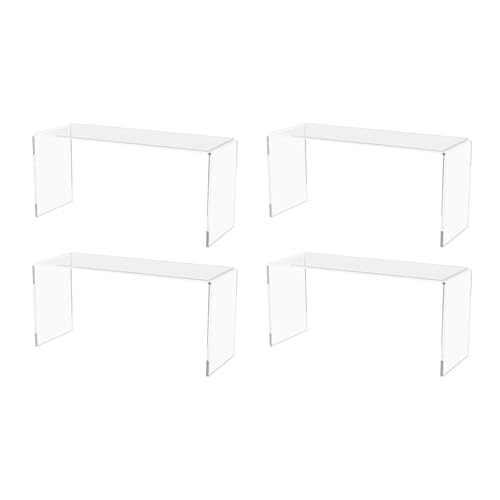 Marketing Holders 4 Pack Clear Acrylic Riser 13" Wide by 4.5" Deep Fixture Retail Jewelry Stores One Piece Reusable Ring Box Platform Lucite Throne Counter or Tabletop Pedestal - size: 13"W x 4.5"D x 6"H