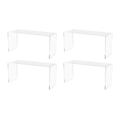 Marketing Holders 4 Pack Clear Acrylic Riser 13" Wide by 4.5" Deep Fixture Retail Jewelry Stores One Piece Reusable Ring Box Platform Lucite Throne Counter or Tabletop Pedestal - size: 13"W x 4.5"D x 6"H