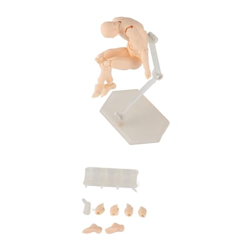 Action Figure Body, PVC Drawing Mannequin with Metal Holder, 5.1x2.0 Inch, Articulated Poseable Model for Artists - color: Skin Color #11