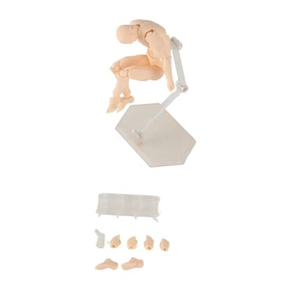 Action Figure Body, PVC Drawing Mannequin with Metal Holder, 5.1x2.0 Inch, Articulated Poseable Model for Artists - color: Skin Color #11
