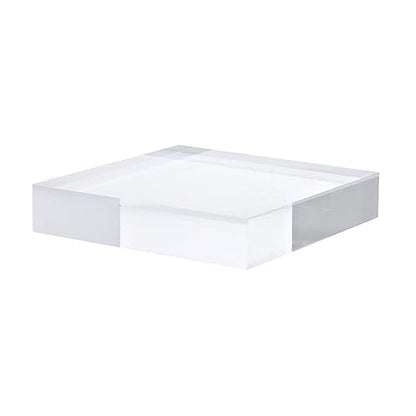 PATIKIL 4"x4"x0.8" Jewelry Display Riser, Polished Acrylic Cube Display Stand Block Collection Showcase Ring Holder Square, Clear - size: 4" x 4" x 0.8"
