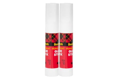 Scotch Permanent Glue Sticks, Acid-Free Non-Toxic Adhesive (2-Pack) – Strong & Fast Bond, No-Mess Application for Paper, Photos, Crafts