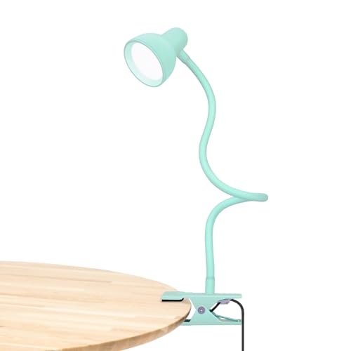 LiFMIRA Clip on Reading Light for Bed 3 Color Modes, 10 Brightness Dimmable, Flexible Gooseneck Clip on Lamp, Eye Care Clip Light for Bed Headboard Desk Home Dorm, Teal - color: Teal